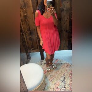 Vibrant Coral Mini Dress